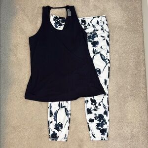 Athleta L tank and floral leggings set